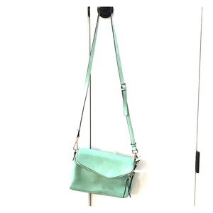 Aqua leather crossbody